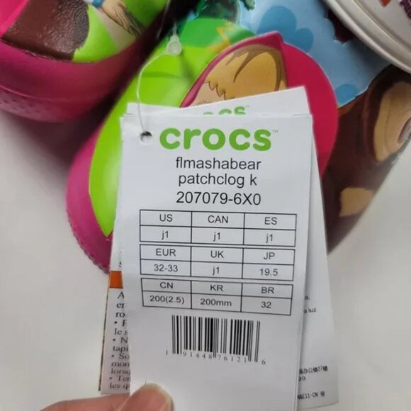 CROCS Marsha and The Bear Clogs Kids Size J1 - Picture 9 of 10